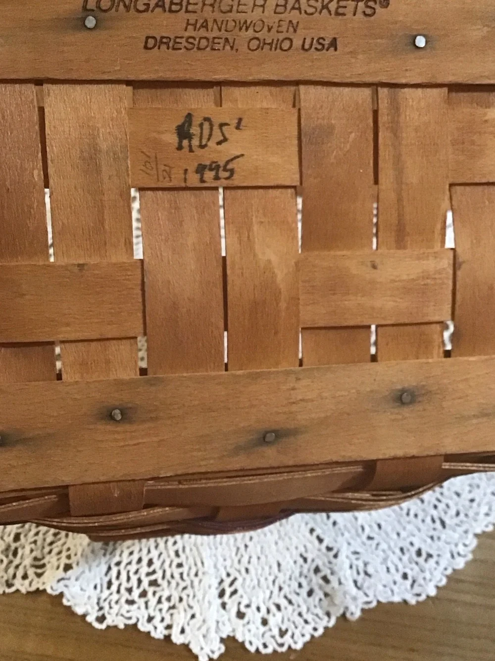 1995 Longaberger Easter  Basket with Accent Trim